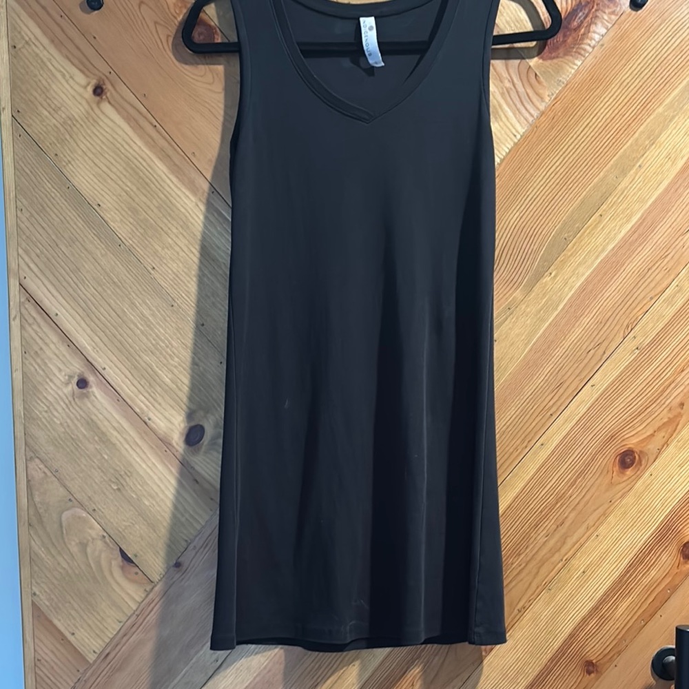 Indigenous Black long shirt or short dress with Scoop Neckline